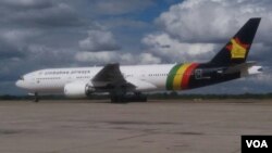 The plane that landed in Harare on Wednesday ...