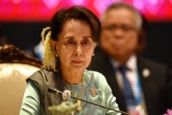 Tư liệu: Cố vấn An ninh Quốc gia Myanmar Aung San Suu Kyi tại Thượng đỉnh ASEAN-Nhật bản ở Bangkok ngày 4/11/2019, nhân Hội nghị thượng đỉnh ASEAN lần thứ 35. Source: Lillian SUWANRUMPHA (AFP)