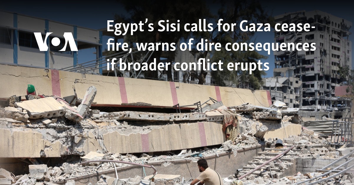 Egypt's el-Sissi calls for Gaza cease-fire, warns of dire consequences if broader conflict erupts