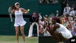 Agnieszka Radwanska and Serena Williams at Wimbledon