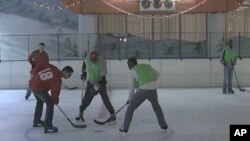 At the Solar Ice Rink in Nairobi, some young Kenyans are playing a new and exciting western game, ice hockey