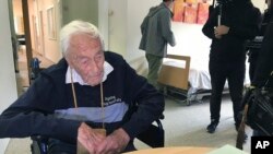 Australian David Goodall, 104, sits in a room in Liestal near Basel, Switzerland, where he planned to end his life on May 10, 2018. 