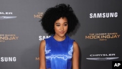 Amandla Stenberg seen at Los Angeles Premiere of Lionsgate's 'The Hunger Games: Mockingjay - Part 2' on Monday, November 16, 2015, in Los Angeles, CA.