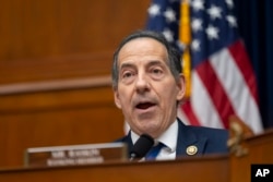 FILE - U.S. Representative Jamie Raskin speaks during a committee meeting on Capitol Hill in Washington, Nov. 19, 2024. Raskin said he will be an advocate for climate activist Dang Dinh Bach, a Vietnamese political prisoner.