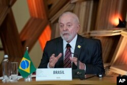 FILE — Brazilian President Luiz Inacio Lula da Silva speaks during the 63rd Mercosur Summit, in Rio de Janeiro, Brazil, December 7, 2023.