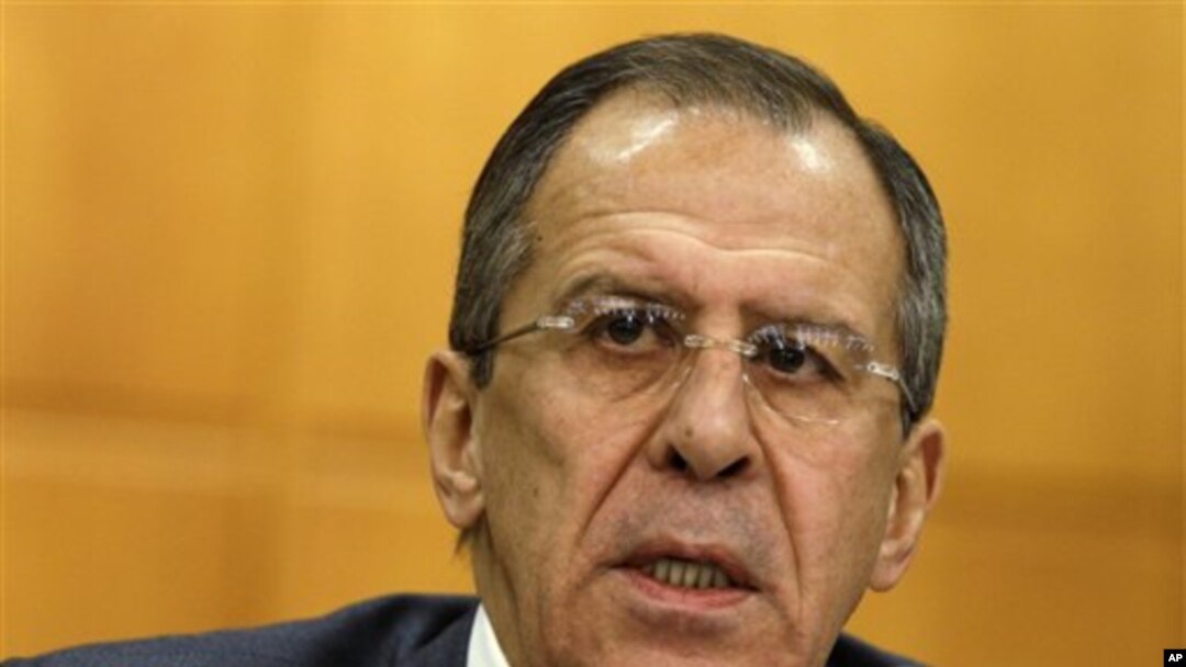 Russian Foreign Minister Sergey Lavrov speaks during a news conference in Moscow, Russia, 13 Jan 2011