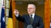 Australian Prime Minister Anthony Albanese gestures during a news conference at Parliament House in Canberra, Dec. 20, 2024. 