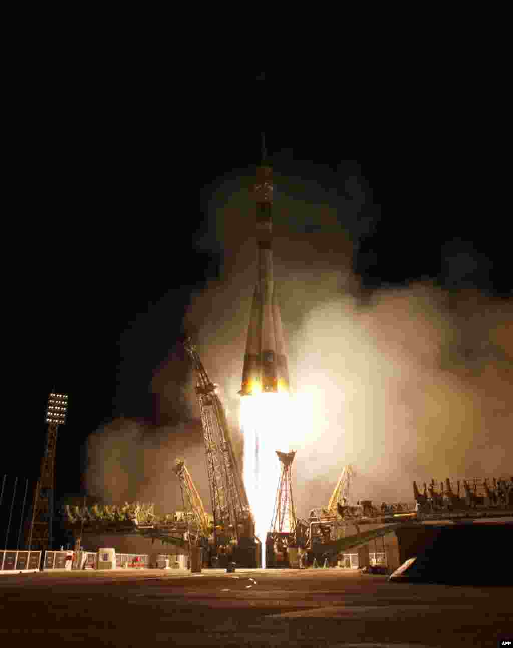 Ксмодром «Байконур» 5 апреля 2011 год. Запуск космического корабля Союз ТМА-21