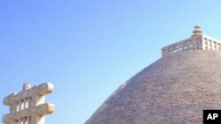 Ancient Buddhist stupas at Sanchi attract religious pilgrims to the Bhopal area.