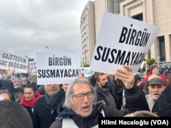 Çağlayan'da Birgun Gazetesi protestosuna gazeteciler ve okuyucular katıldı.