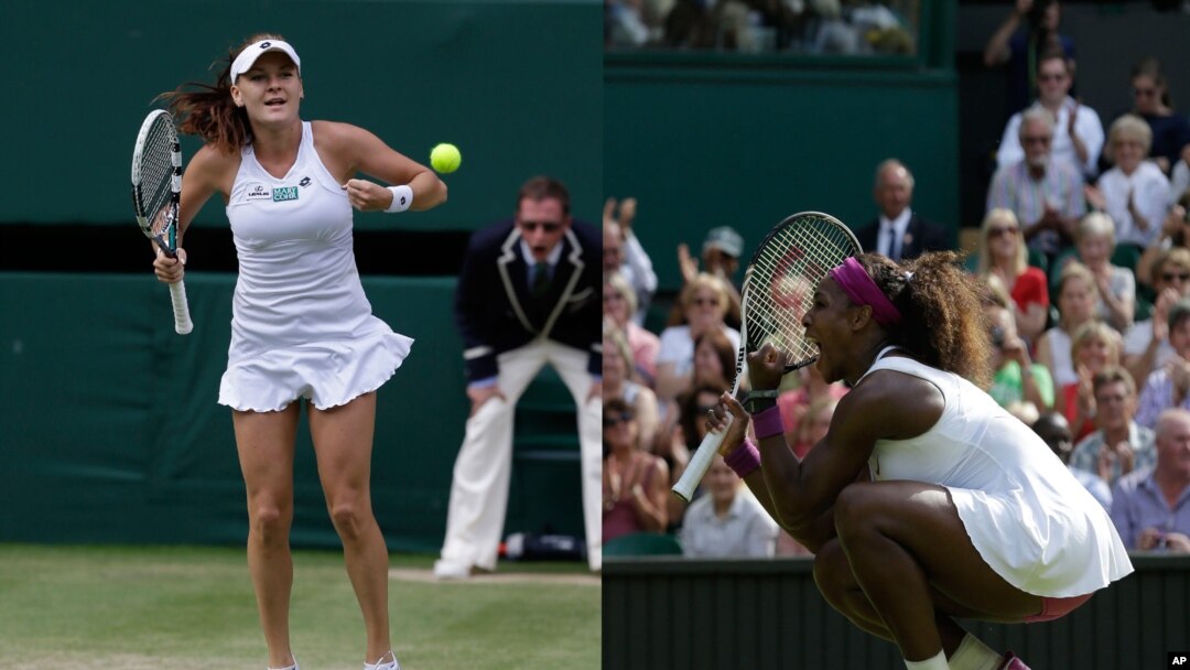 Agnieszka Radwanska and Serena Williams at Wimbledon