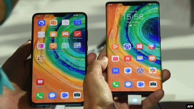 华为2019年9月在德国慕尼黑推出的最新型手机Mate 30 Pro。