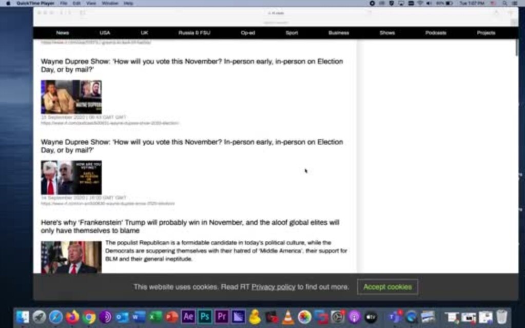 The Russian state-owned media have played up the vote-by-mail and election fraud coverage, as shown in the RT coverage below.