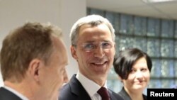 Former Norwegian prime minister Jens Stoltenberg addresses the media in Oslo, after NATO ambassadors chose him to be the next head, March 28, 2014. 