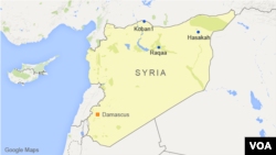 이슬람 수니파 무장조직 ISIL이 26일 대대적 공격을 가한 시리아 북부 지역. 코바니, 하사카, 락까 지역.
