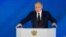 El presidente ruso Vladimir Putin pronuncia su discurso anual sobre el estado de la Federación en Moscú, el 21 de abril de 2021.