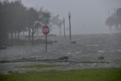 FILE - Flooding due to Hurricane Sally is seen in Pensacola, Florida, Sept. 16, 2020.