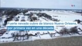 Fuerte nevada cubre Nueva Orleans por primera vez en una década