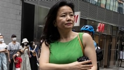 被中國當局扣押的澳籍華裔媒體人、中共央視英文頻道CGTN的著名主持人成蕾（2020年8月12日）