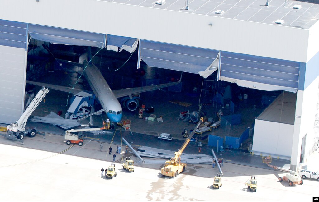 The Boeing Company facility in Wichita, Kansas was damaged April 15, 2012 after tornadoes moved through the area. The reported tornado that struck Wichita caused damage at McConnell Air Force Base and the Spirit AeroSystems and Boeing plants. Sedgwick Cou