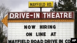 The Mayfield Drive-In movie theater in Chardon, Ohio put up this sign earlier this year