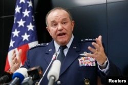 U.S. General Philip Breedlove, NATO Supreme Allied Commander Europe, speaks during a news conference in Kyiv, Nov. 26, 2014.