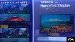 Nano and other smart technology are increasingly common in TVs in Vietnam, which hopes to make tech a bigger part of its economy. (Ha Nguyen for VOA)