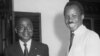 Félix Houphouët-Boigny, à gauche, avec l'ancien président de la Tanzanie, Julius Nyerere, Dar es Salam, le 1er janvier 1962. 