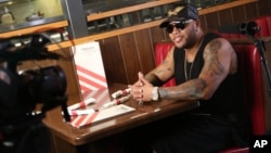 Flo Rida shot his “Hello Friday” music video at TGI Fridays in Los Angeles, March 16, 2016.