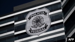 FILE - A view of the facade of the Brazilian Federal Police headquarters in Brasilia, taken on April 26, 2023. Federal police on November 8 stymied an attack by the militant group Hezbollah that intended carrying out attacks on Jewish buildings.