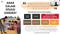 Kategori anak dalam situasi darurat, termasuk anak korban bencana nonalam membutuhkan perlindungan khusus dalam bentuk Pemenuhan Kebutuhan Dasar dan Pemenuhan Kebutuhan Khusus, Kamis, 12 Agustus 2021. (Foto: Tangkapan Layar)