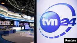FILE - A general view of a studio of Discovery-owned television channel TVN24 is seen in Warsaw, Poland, July 29, 2021.