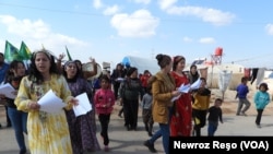 Jinên Efrînê di Çalakiya 8ê Adarê da