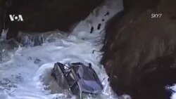 Спасение водителя, сорвавшегося с обрыва