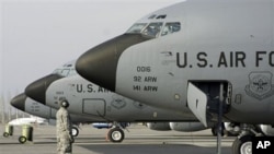 US military planes at Manas US military base, in Bishkek airport, Kyrgyzstan (FILE)