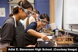 Science students at Stevenson High School in Illinois.