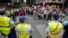 Police watch as protesters march during a pro-Palestinian rally in Sydney, Australia, Nov. 4, 2023, in support of Palestinians caught up in the war between Israel and Hamas. 