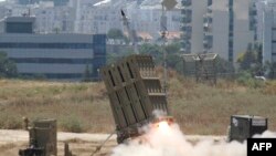 이스라엘 서부 아시도드에서 단거리 요격 미사일 '아이언돔'이 발사되는 모습. (자료사진) 