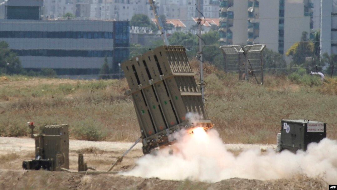 A missile is launched by an "Iron Dome" battery, a short-range missile defense system on July 11, 2014 in the southern Israeli city of Ashdod. 