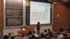 Large lecture classes are the norm for students in their first two years in college in the United States. (R. Skirble/VOA)