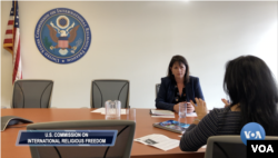 Nadine Maenza, USCIRF, talks to VOA's Navbahor Imamova, Washington, Oct 17, 2019