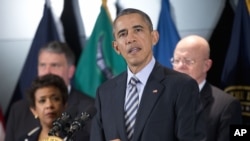President Barack Obama speak at the National Counterterrorism Center in McLean, Va.,Thursday, Dec. 17, 2015.