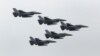 FILE - Taiwan Air Force's F-16 fighter jets fly during the annual Han Kuang military exercise at an army base in Hsinchu, northern Taiwan, July 4, 2015. 