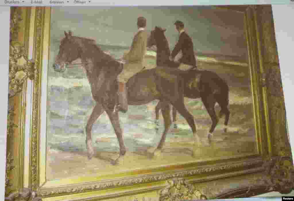 "Two Horsemen at the Beach" by German artist Max Liebermann was one of the paintings found in a Munich apartment in 2011.