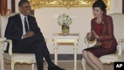 Tổng thống Obama hội đàm với Thủ tướng Thái Lan Yingluck Shinawatra ở Bangkok, 18/11/12