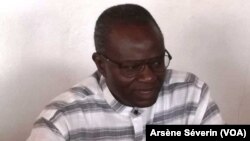 Anatole Limbongo Ngoka, président du PARADIS, un proche du général Mokoko, le 21 juin 2019. (VOA/Arsène Séverin)