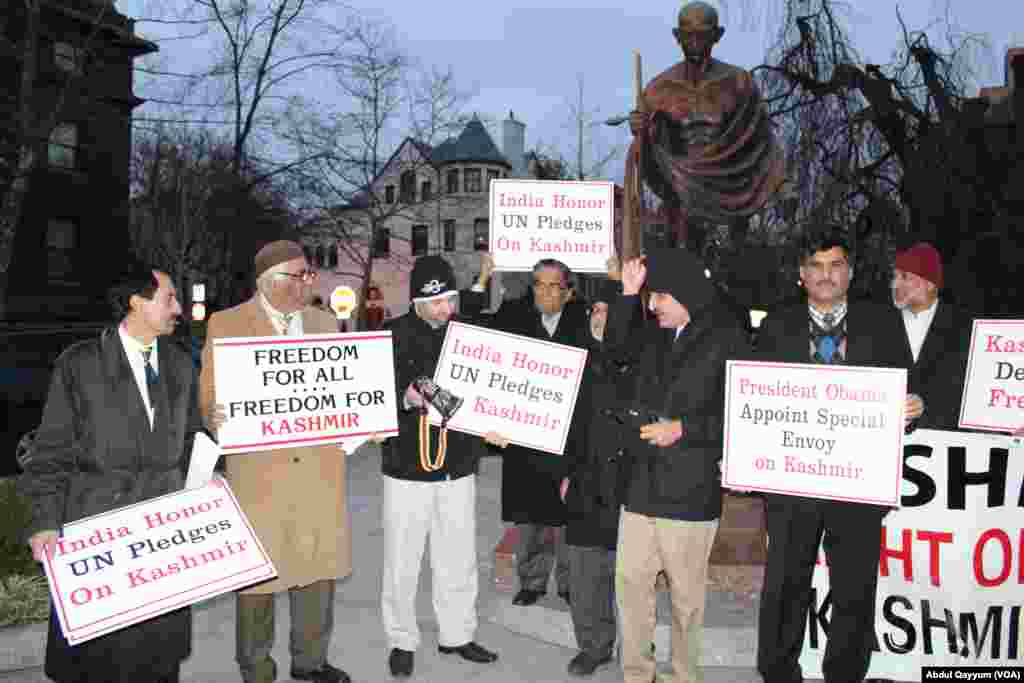 امریکہ میں بھارتی سفارتخانے کے سامنے مظاہرہ