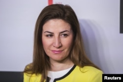 FILE - Vian Dakhil, a Yazidi lawmaker in the Iraqi Council of Representatives, says there is an "unwritten" agreement among Iraqi authorities to permit abortions for Yazidi rape victims.