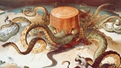 A political cartoon criticizing the power of Standard Oil
