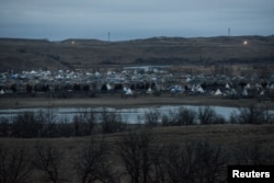 The protest encampment is seen during a protest against plans to pass the Dakota Access pipeline near the Standing Rock Indian Reservation, near Cannon Ball, N.D., Nov. 17, 2016.